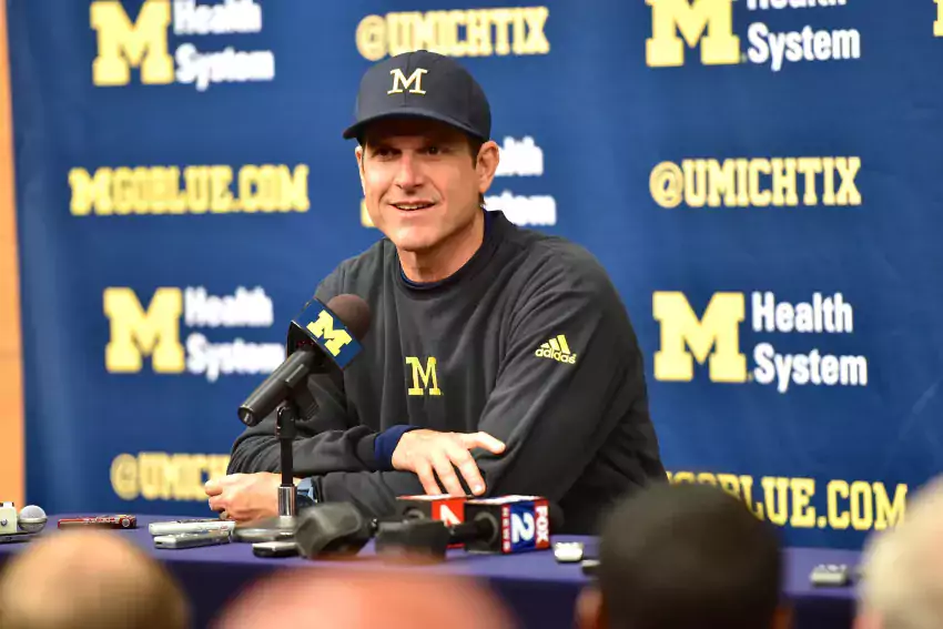 Jim Harbaugh answered questions from reporters Friday morning
