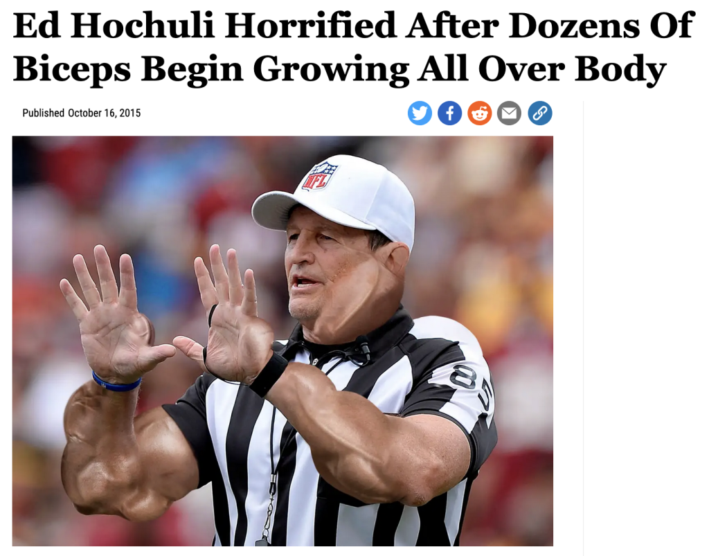 Ed Hochuli covered in biceps sores