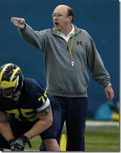 Lon Horwedel, The Ann Arbor News
Mike DeBord served as Michigan's offensive coordinator for three seasons. His first year as offensive coordinator - 1997 - Michigan won a share of the national title.