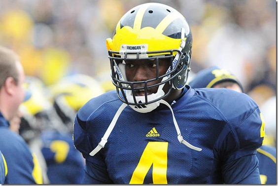 Freshman safety Cameron Gordon plays in Michigan's spring football game on Saturday, April 17, 2010 at the Big House.  (ARIEL BOND/Daily)