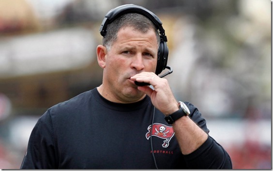 Dec 15, 2013; Tampa, FL, USA; Tampa Bay Buccaneers head coach Greg Schiano against the San Francisco 49ers during the first half at Raymond James Stadium. Mandatory Credit: Kim Klement-USA TODAY Sports